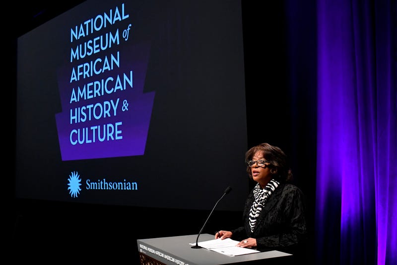 A speaker at the National Museum of African American History and Culture
