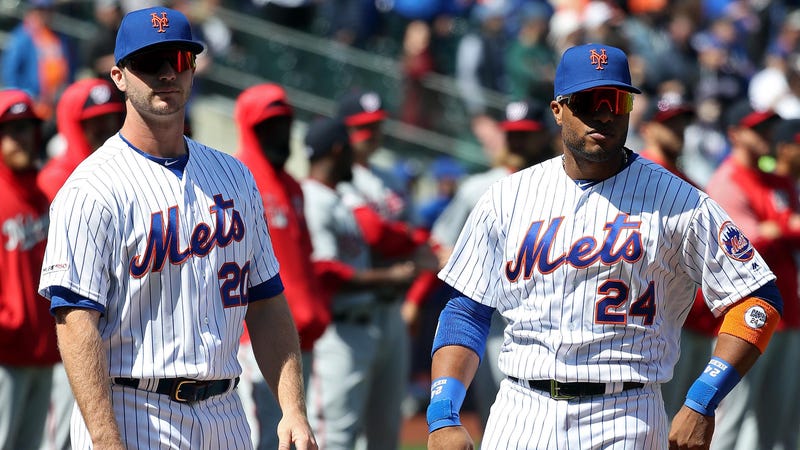 Pete Alonso and Robinson Cano line up for the New York Mets on Opening Day