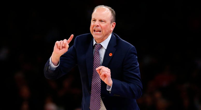 Knicks interim head coach Mike Miller reacts during a game against the Brooklyn Nets on Jan. 26, 2020, at Madison Square Garden.