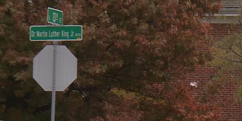 A street sign at 13th and Dr. Martin Luther King Jr. Blvd. in Kansas City