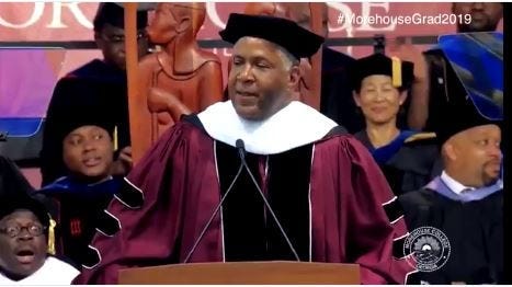 There were looks of surprise when Dr. Robert Smith announced a plan to pay off the Morehouse graduates' debts.