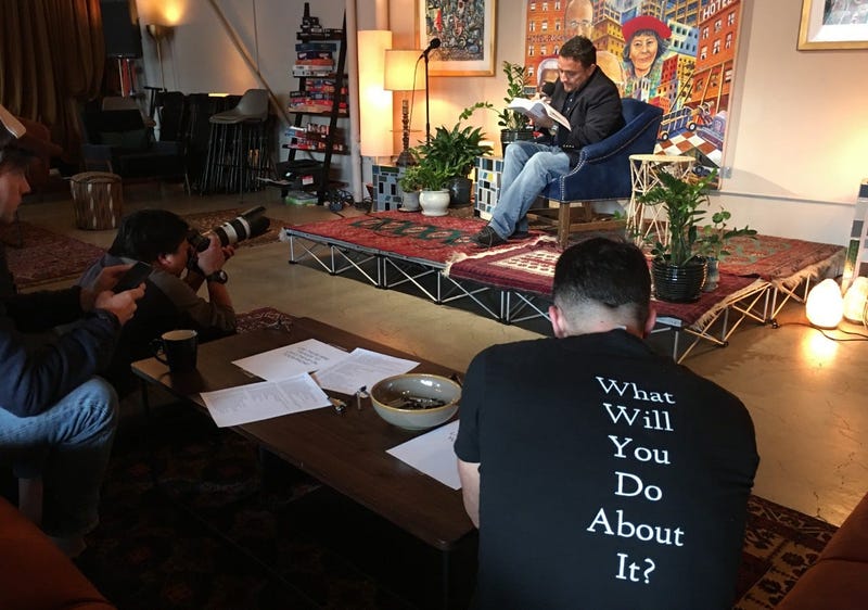 A live reading of the Mueller report at Manny's in the Mission in San Francisco