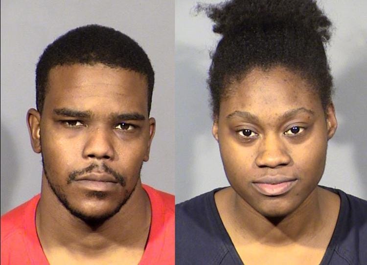 Mug shots of murder suspects Jecory Kemp and Tyeshia Jones