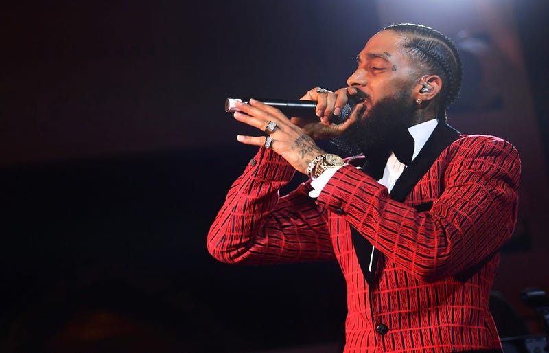 Nipsey Hussle performs onstage at the Warner Music Pre-Grammy Party at the NoMad Hotel on February 7, 2019 in Los Angeles, California.