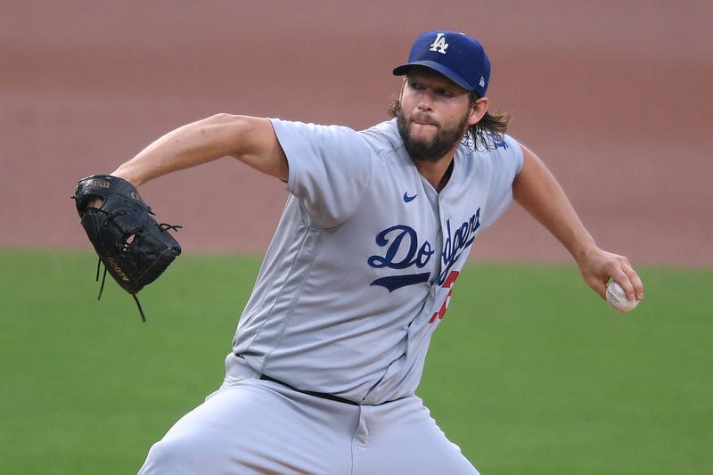 Clayton Kershaw delivers a pitch for the Dodgers.