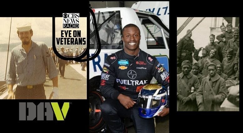 CBS Eye on Veterans covers DAVs Stephen Whitehead, NASCAR Navy veteran Jesse Iwuji and black service members during WWI