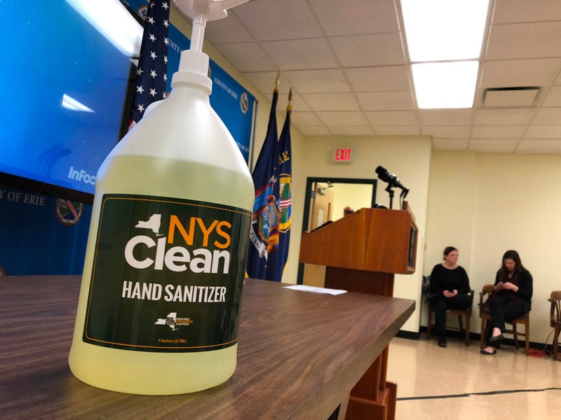 NYS Clean sanitizer for local governments to combat coronavirus pandemic. March 16, 2020 (WBEN Photo/Mike Baggerman)