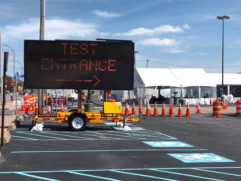 NYS COVID-19 testing site in Buffalo's Cobblestone District. May 19, 2020 (WBEN Photo/Mike Baggerman)