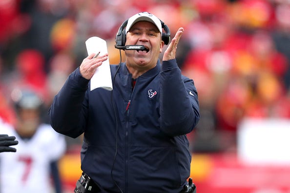 Texans coach Bill O'Brien clamors for a timeout.