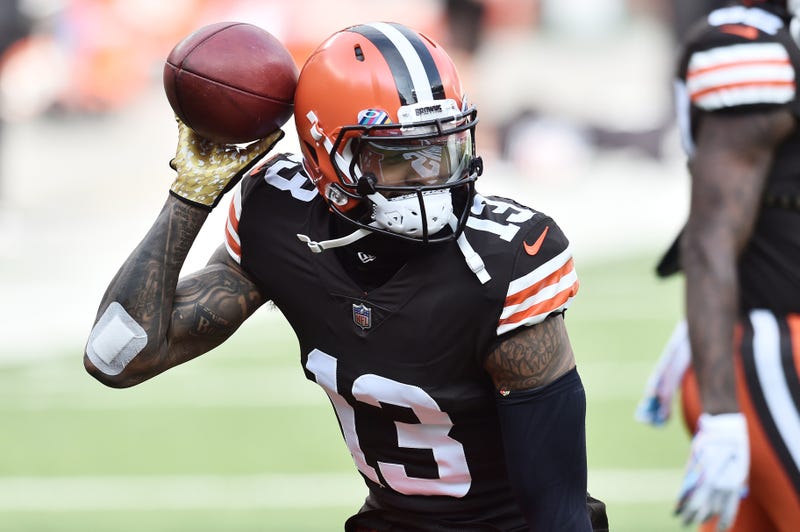 Cleveland Browns wide receiver Odell Beckham Jr. warms up before a game earlier this season at FirstEnergy Stadium.