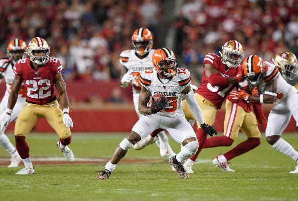 Odell Beckham Jr. looks to make a play against the 49ers.