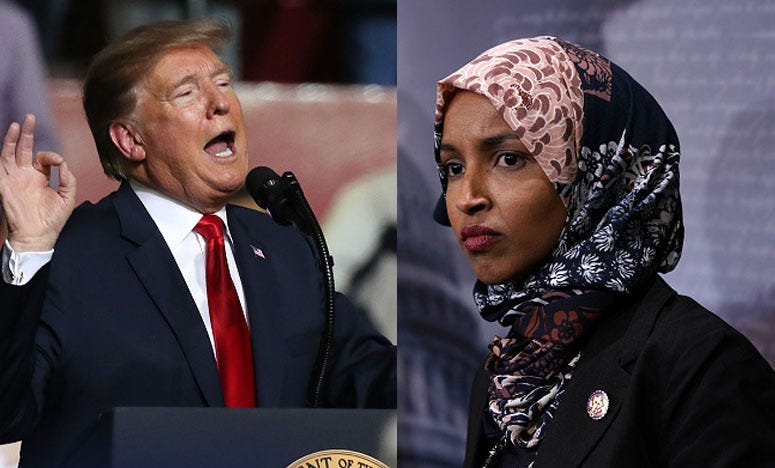 President Donald Trump and Rep. Ilhan Omar
