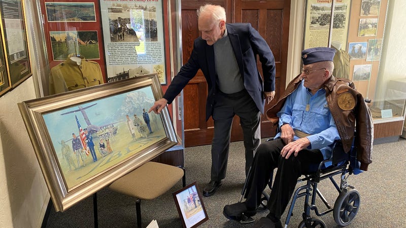 WWII pilot, inspiration for commemorative painting meets artist