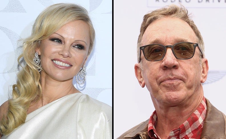 Pamela Anderson, left, and Tim Allen, right