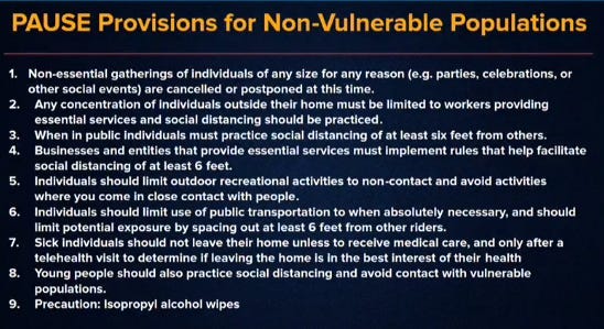 New York rules for non-vulnerable population