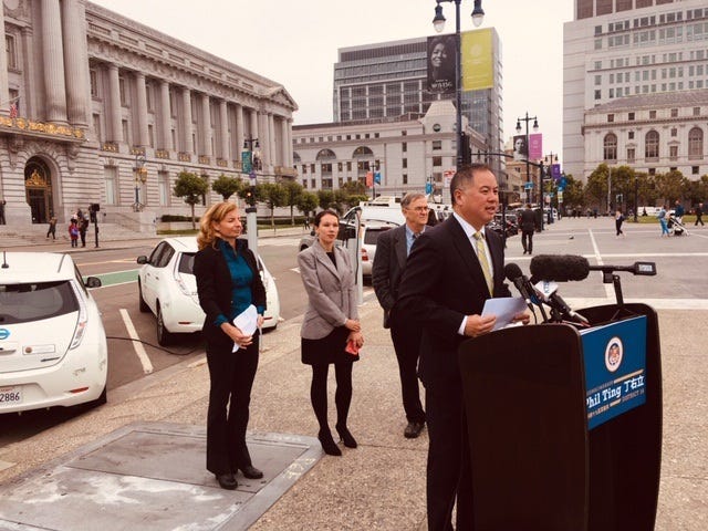 State Assemblyman Phil Ting of San Francisco introduces a proposal to increase a rebate for electric car buyers in California.