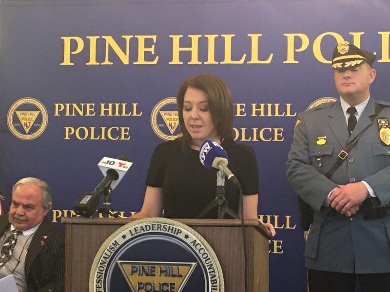Amanda Leese, vice president of Navigation and Safe Return for Volunteers of America Delaware Valley, and Pine Hill Police Chief Christopher Winters.