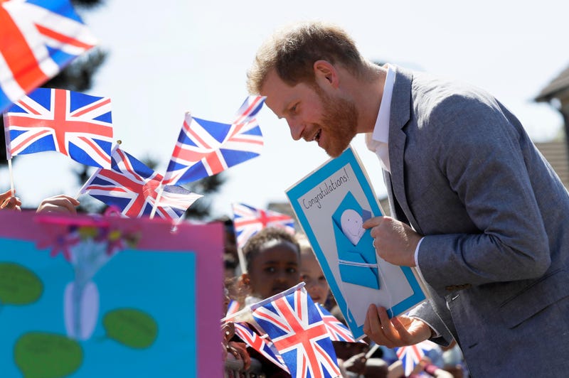 Prince Harry gets a card congratulating him on the birth of his son