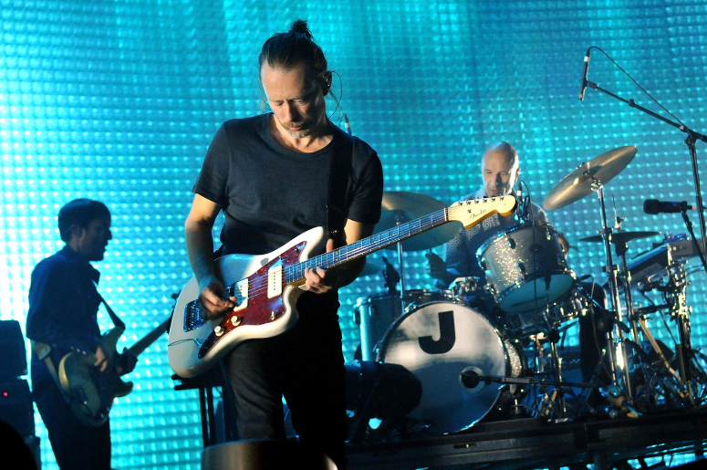 Colin Greenwood, Thom Yorke and Philip Selway of Radiohead