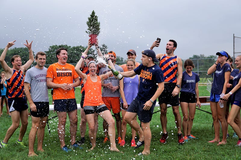 Runners celebrating victory in a previous Mayor's Cup.