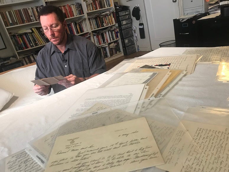 Andrew Carroll, Center for American War Letters, reads through war letters that are preserved forever in their collection.