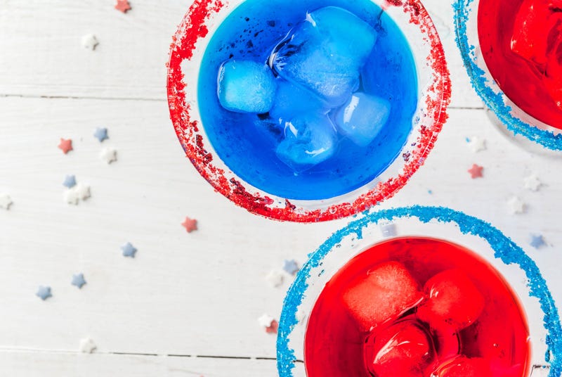 Make red, white, and blue themed cocktails at home!