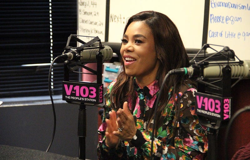 Regina Hall of the movie "Little" visits V-103's The Morning Culture with Frank Ski, Jade Novah & JR