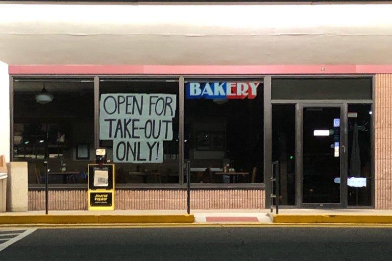 Take out and delivery are the only orders of the moment at Connecticut restaurants. (Shown here, the landmark Rein's Deli in Vernon, 3/17/20)
