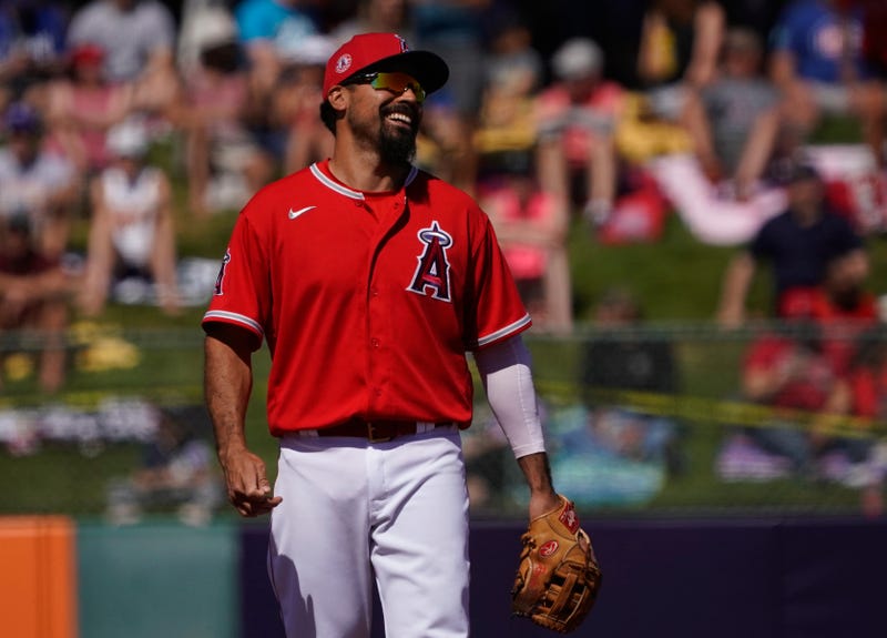 Anthony Rendon mans the hot corner for the Angels in spring training.
