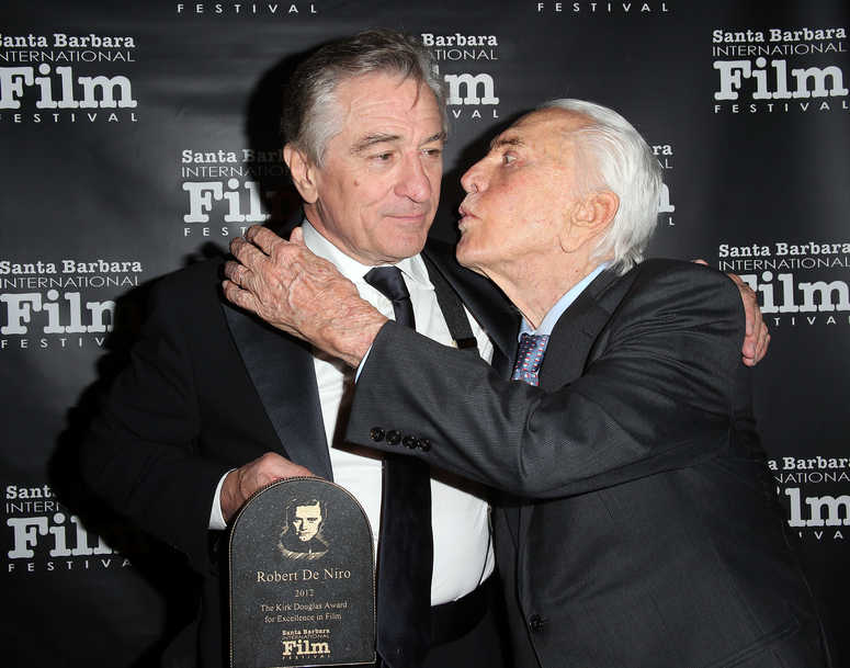 Robert De Niro (L) and Kirk Douglas attend the SBIFF's 2012 Kirk Douglas Award For Excellence In Film during the Santa Barbara Film Festival on December 8, 2012 in Goleta, California