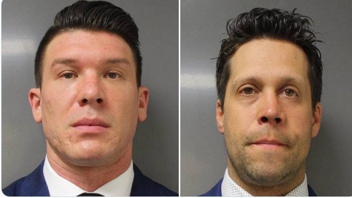 Robert McCabe (left) and Aaron Torgalski mugshot. The two Buffalo Police officers were charged with second degree assault on June 6, 2020 after a push on June 4 of 75-year-old Martin Gugino that left him bloodied when he struck concrete. (Photo: ECDA)