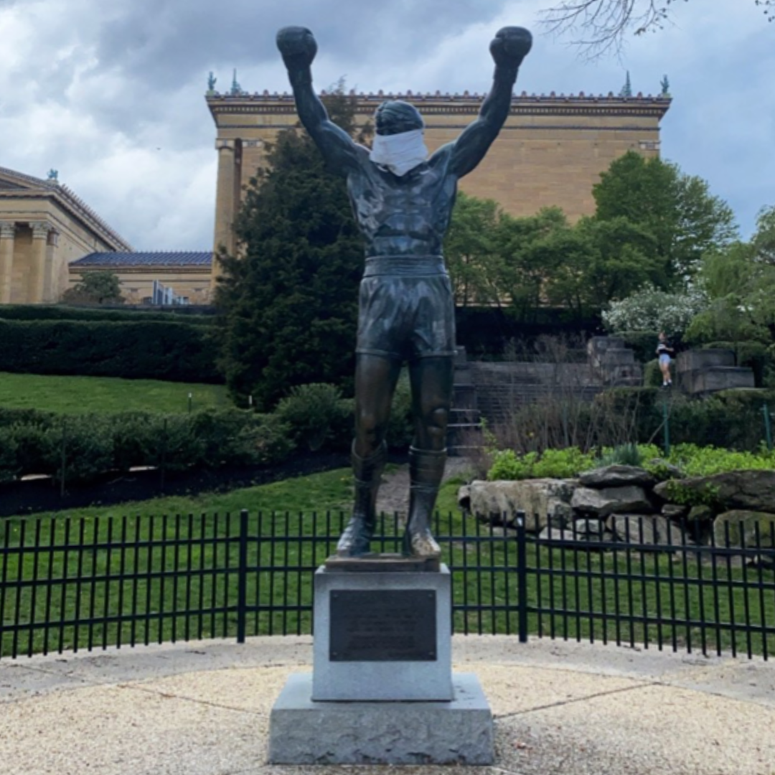 Rocky Statue In Philadelphia Has Mask Put On