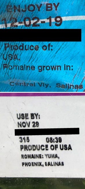 romaine label