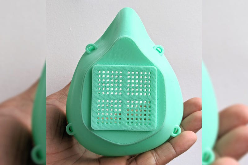 A 3D-printed mask made from polylactic acid