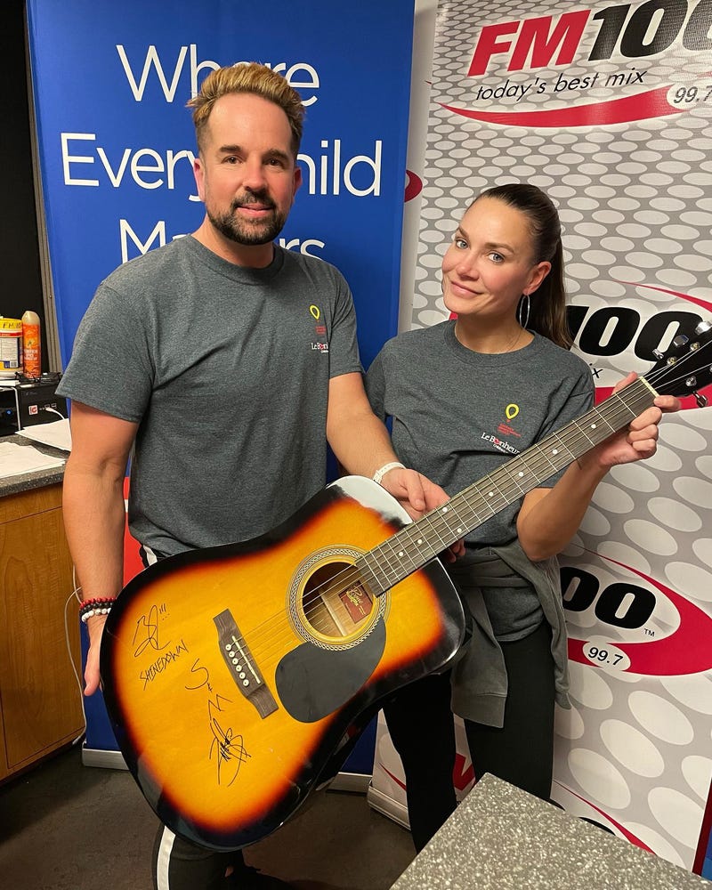 Ryan & Erin FM100 Mornings with Smith & Myers guitar