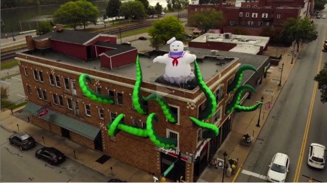 Angelo's II in Monongahela is decked out in a Ghostbusters theme.