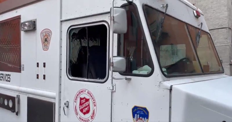 Vandalized Salvation Army truck