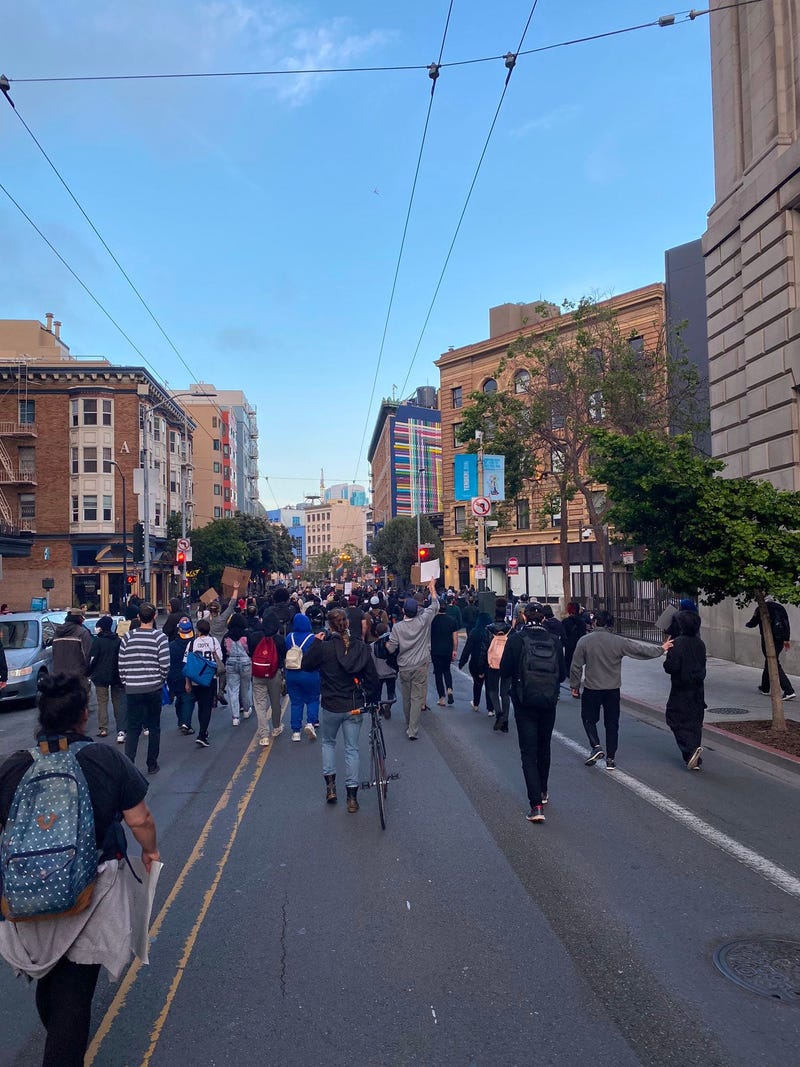 Demonstrations in San Francisco over the death of George Floyd.