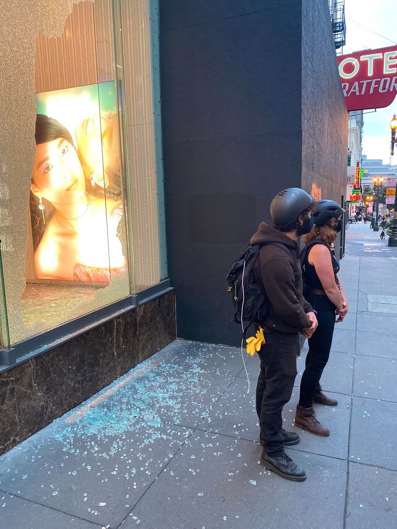 Demonstrations in San Francisco over the death of George Floyd.