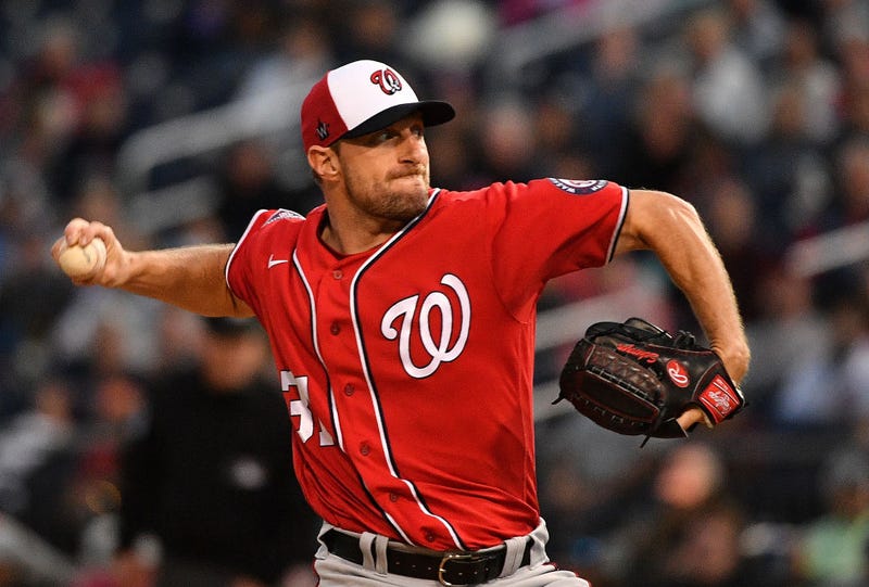 Max Scherzer delivers a pitch for the Nationals.