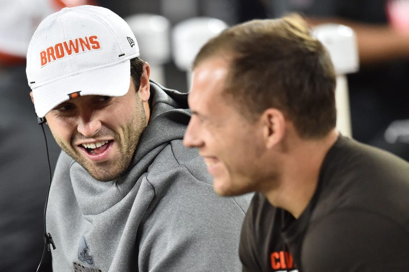 Browns quarterback Baker Mayfield and Joe Schobert