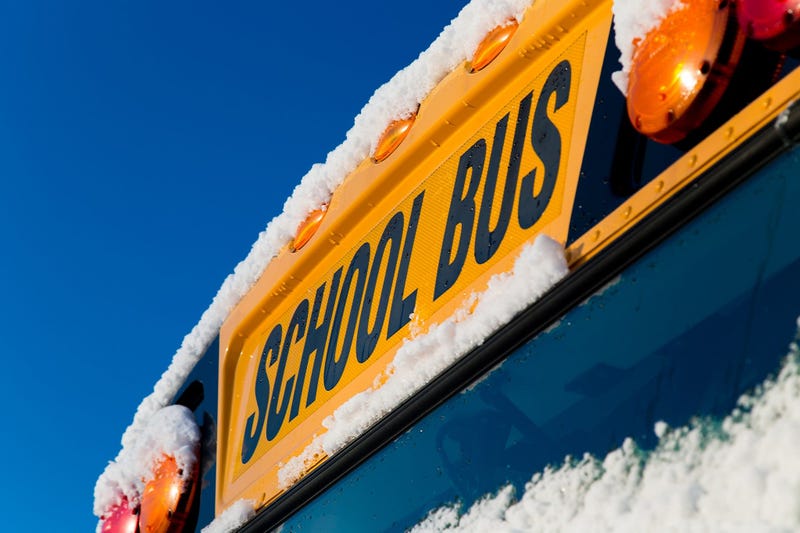 school bus snow
