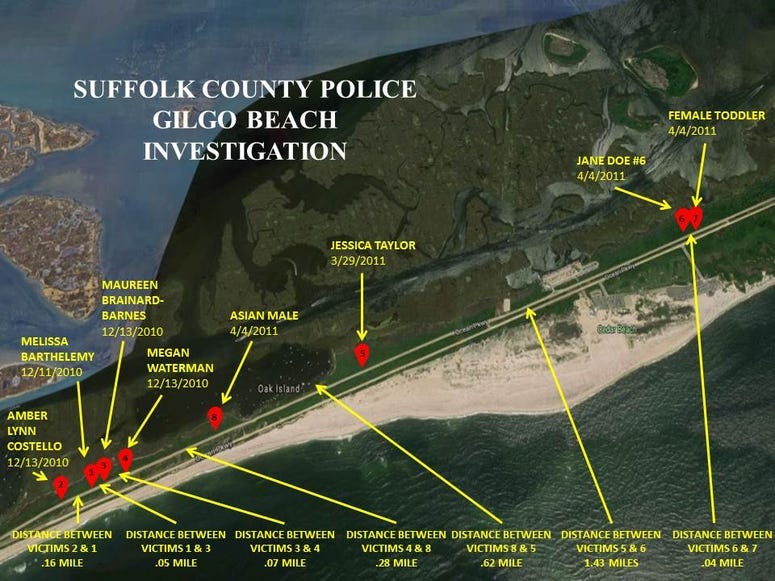 Gilgo Death Investigation Map