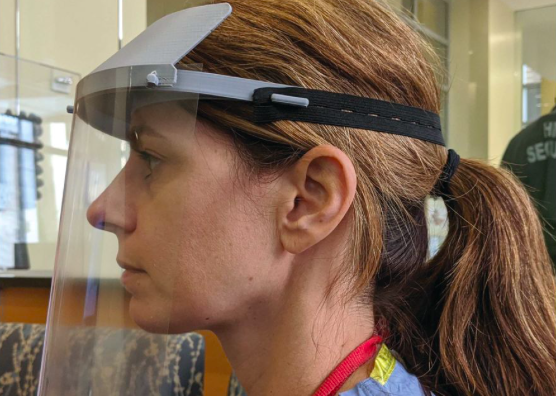 Face Shields Made 3-D Printer