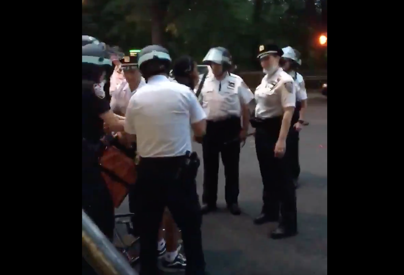 Video shows the NYPD detaining a delivery worker