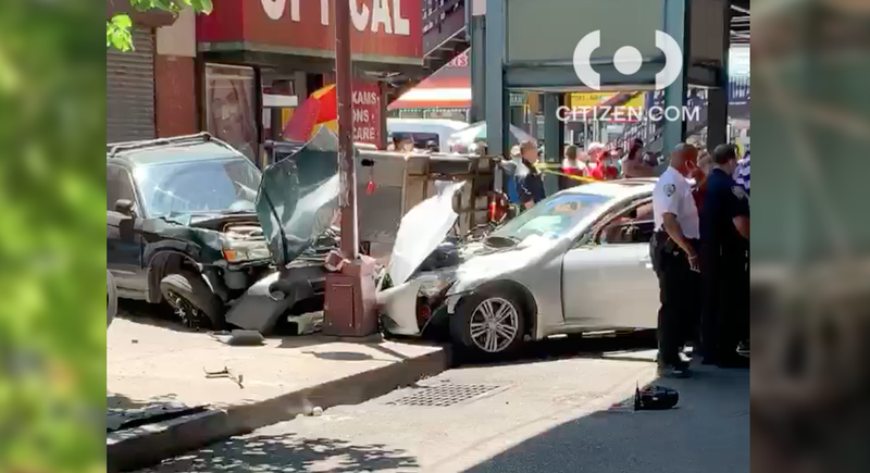 Speeding car crashes in the Bronx