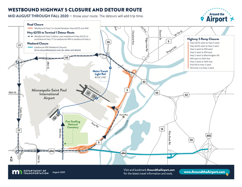 Around the airport traffic map 8/15/20