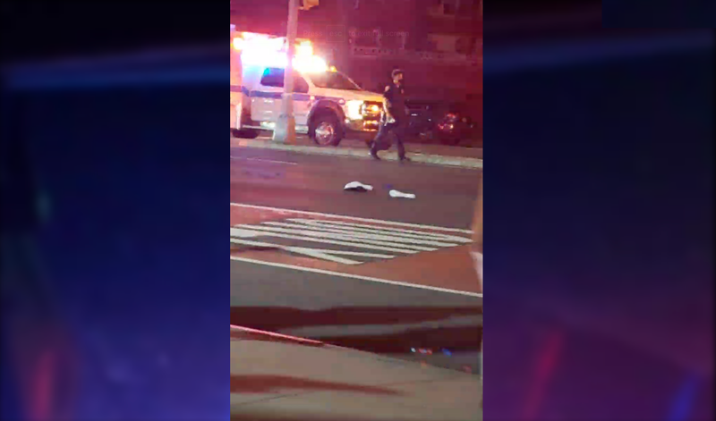 motorcyclist hits woman Queens