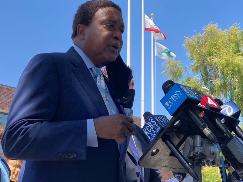 Attorney John Burris describes the police killing of Sean Monterrosa at a press conference announcing a federal lawsuit against the City of Vallejo.