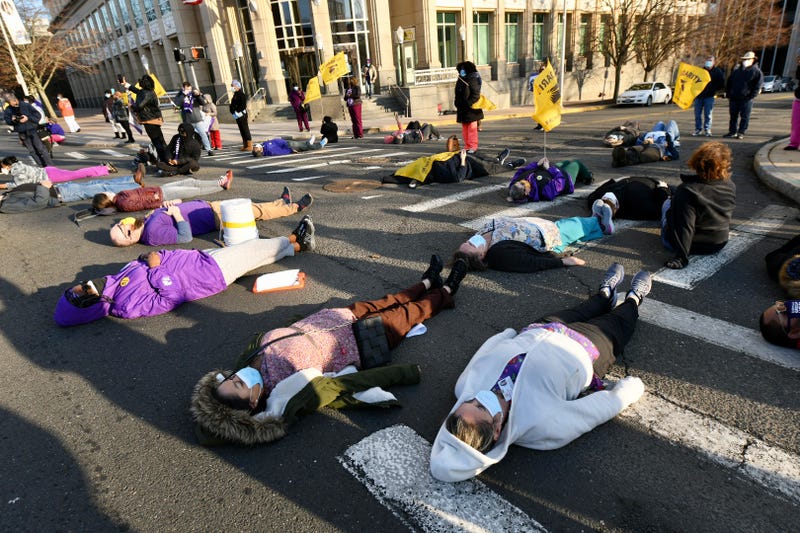 SEIU 1199NE Protest DSS Building in Hartford